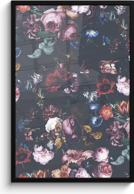 Produktbild von MuchoWow® MuchoWow® Gerahmtes Poster Vintage - Kunst - Blumen 60x90 cm - Poster mit zchwarzem Bilderrahmen - Kunst
