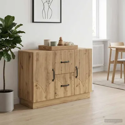 Image de Buffet vidaXL en chêne Artisan 89 x 34,5 x 57 cm, bois d'ingénierie