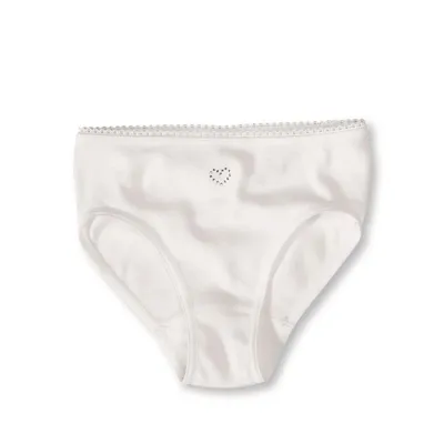 Produktbild von Sanetta Mädchen Unterhose Strass-Herz weiß (Jazzpants) 104