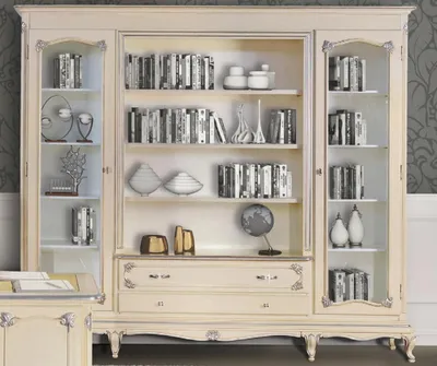 Produktbild von Bücher Schrank Italienische Möbel Regal Holz Schränke Regale Vitrine Anrichte