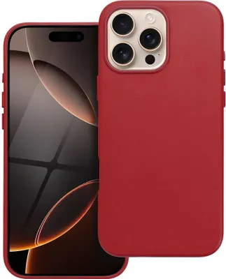 Produktbild von LEATHER MAG COVER kompatibel mit MagSafe für IPHONE 16 Pro Max rot