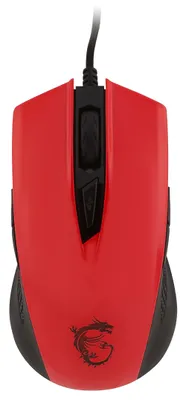 Obrázek produktu pro MSI Clutch GM40, Pro praváky i leváky, Optický, USB Typ-A, 5000 DPI, Červená