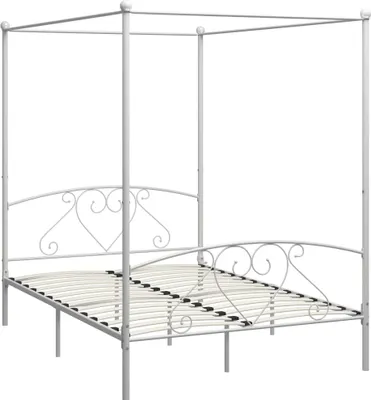 Immagine prodotto di Struttura letto a baldacchino in metallo bianco 160 x 200 cm