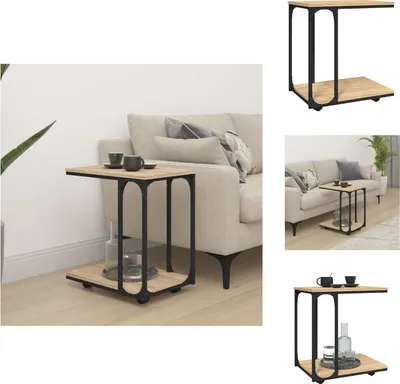 Obrázok produktu pre vidaXL Bočný stolík s kolieskami Sonoma 50x35x55,5 cm materiál na báze dreva - Bočné stolíky