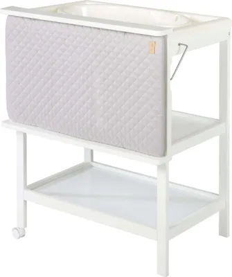 Produktbild von roba přebalovací sada 'Baby Pool' včetně otočné přebalovací podložky 'roba style grey', bílá, 2 kolečka