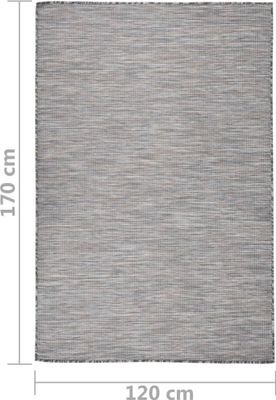 vidaXL Outdoor-Teppich Flachgewebe 120x170 cm Braun und Blau