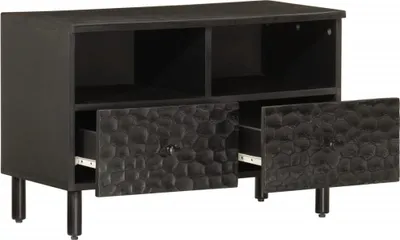 Produktbild von vidaXL TV-Schrank Schwarz 70x33x46 cm Massivholz Mango
