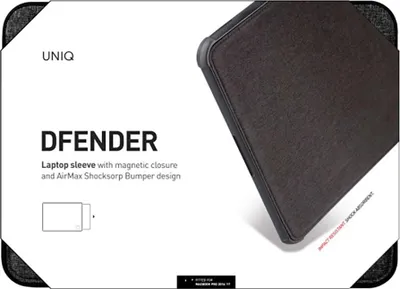 Immagine prodotto di Uniq Case Dfender Laptop Sleeve 16Czarny/Nero carbone