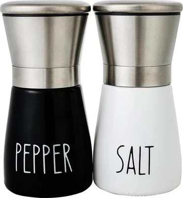 Immagine prodotto di Macinae pepe bianco e nero - regolabile - 2 pezzi - acciaio inossidabile e vetro
