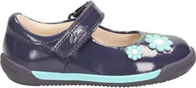 Obrázek produktu pro Dětské kožené baleríny Clarks Softly Jam v tmavě modré barvě s pásky na suchý zip 18,5