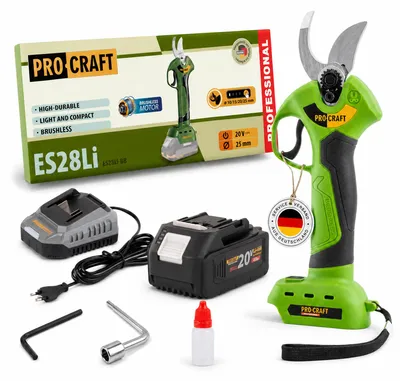 Productafbeelding van Procraft ES28Li bb accu takkenschaar tuinschaar 20 V 25 mm + 1x accu 4,0 Ah + oplader