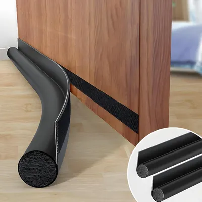 Produktbild von Zugluftstopper für Türen, Set von 2, 96 cm, Schwarz, Zuschneidbar, für Zuhause