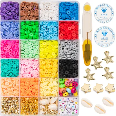 Produktbild von COIL Schmuckset, Kinderschmuck, Perlen zum Auffädeln, Selbstbausatz, DIY, Kreativset, Charm Set, Armband, Kette, Haarschmuck, 4678 St.