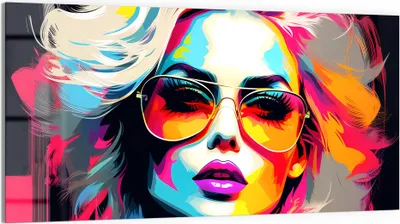 Produktbild von DEQORI Glasbild Echtglas 100x50 cm 'Farbige Eleganz' Wandbild Bild modern Deko