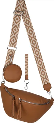 Produktbild von Bauchtasche Crossbody-Bag Umhängetasche Kunstleder Italy-Design BROWN (50529)