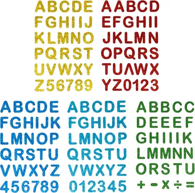 Produktbild von Oblique Unique 160x Buchstaben Sticker Alphabet ABC Glitzer Aufkleber für Schuleinführung zum Basteln Scrapbooking - bunt
