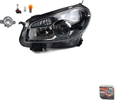 Zdjęcie produktu dla Reflektory + żarówki Osram Night Breaker Laser, pasujące do modelu Nissan Qashqai J10, produkcja od 03/10, numery części: 26060BR00A, 26060BR00B, 26060BR02A, 8200002469, 2615589925, 26155AU3