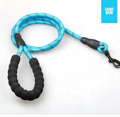 Produktbild von Robuste, dicke Hundeleine aus Seil, reflektierend, 3 m, Blau