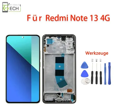 Produktbild von Für Xiaomi Redmi Note 13 4G 23129RAA4G LCD Display mit Rahmen Bildschirm
