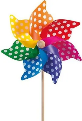 Produktbild von Windmühle Dots auf Holzstab Ø45cmx110cm