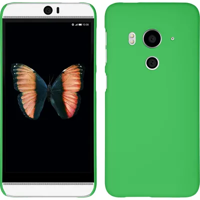 Produktbild von PhoneNatic Case kompatibel mit HTC Butterfly 3 - Hülle grün gummiert Hard-case Cover