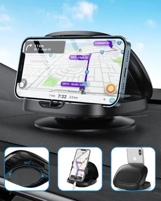 Productafbeelding van Famanu telefoonhouder voor in de auto, 360° draaibaar, geschikt voor het dashboard, met plakvoet, voor smartphones