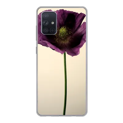 Produktbild von MuchoWow® Handyhülle Schutzhülle Hülle für Samsung Galaxy A51 Nahaufnahme eines violetten Mohns Silikon Softcase Handy Hülle - Schutzabdeckung