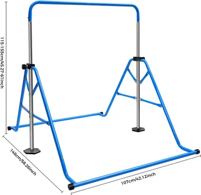 Produktbild von Turnstange, Maximalbelastung 100 kg, Höhenverstellbar 115-155 cm, Kompaktes Design, Blau