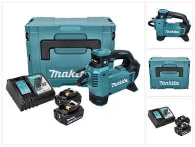 Zdjęcie produktu dla Makita DMP 181 RTJ kompresor akumulatorowy 18 V 11,1 bar + 2x akumulator 5,0 Ah + ładowarka + Makpac