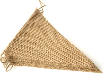 Image de 30 pièces de bannières en toile de jute, décoration bricolage pour anniversaire de mariage et fête (queue d'aronde, 29ft)