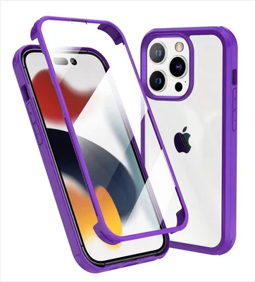 Produktbild von Hülle für iPhone 14 Pro 6.1' Schutz vorne hinten lila