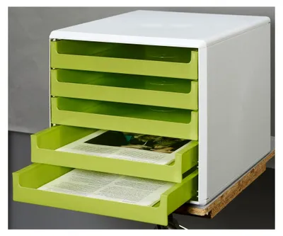 Produktbild von Lindgrüne Kunststoffschubladenbox