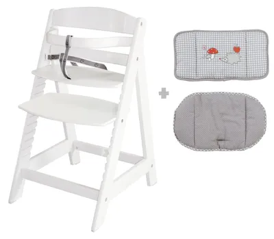 Produktbild von roba Treppenhochstuhl Sit Up III, mitwachsend bis Jugendstuhl, weiß, Sitzverkleinerer Adam & Eule