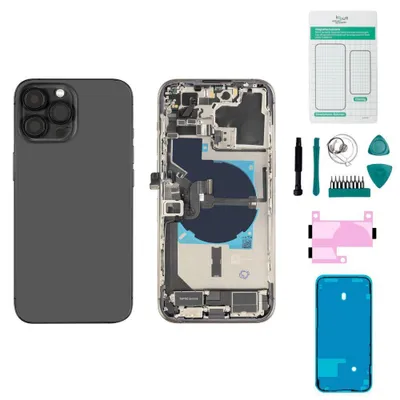 Produktbild von iPhone 14 Pro Max Gehäuse mit Backcover Space Schwarz - Set