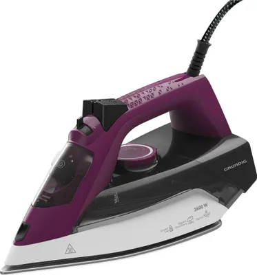 Zdjęcie produktu dla Grundig SI 6850 - Żelazko parowe z automatycznym wyłączaniem - Stopa: ceramiczna - 2600 W - Biały/fioletowy/szary