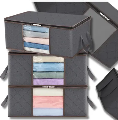 Zdjęcie produktu dla Organizer zestaw 3szt torba do szafy na pościel ubrania duży 35L