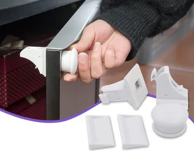 Produktbild von Kindersicherung Schubladensicherung Schrankschloss Baby Kinder Schutz Safe 15  Schlösser mit 3 Schlüssel