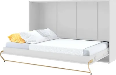 Produktbild von Furniture24 Schrankbett Concept PRO Horizontal, Wandklappbett, Bettschrank, Wandbett, Schrank mit integriertem Klappbett, Funktionsbett 120 x 200 cm, Weiß, Horizontal