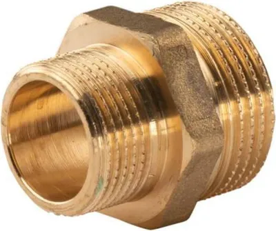 Produktbild von Messing Gewinde-Fitting Reduziernippel 1'AG (DN 25) - 3/4'AG (DN 20) - schwere Ausführung