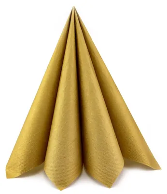 Productafbeelding van Gouden papieren servetten, 40x40 cm - 3-laags, tafeldecoratie voor feestjes