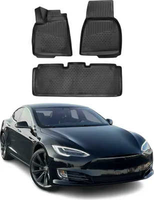 Image de OMAC Tapis de sol pour Tesla Model S 2014-2020 en caoutchouc Noir