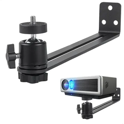 Productafbeelding van Videoprojectorhouder, wandhouder, 360 graden draaibaar, metaal, zwart