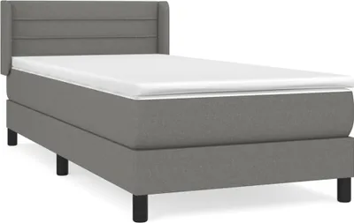 Produktbild von vidaXL Boxspringbett mit Matratze Dunkelgrau 90x200 cm Stoff