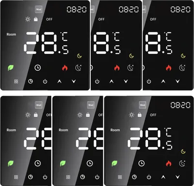 Produktbild von 6X Smart Thermostat 3A Digital Raumthermostat Wasserheizungsgeräte Fußbodenheizung, Touchscreen, programmierbare Temperaturregelung, 2 Modus