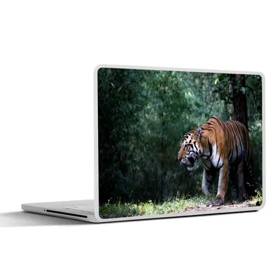 Produktbild von MuchoWow® Laptop Aufkleber Sticker Cover Tiger - Wald - Bäume 40x30 cm - Laptop Dekoration - Selbstklebend