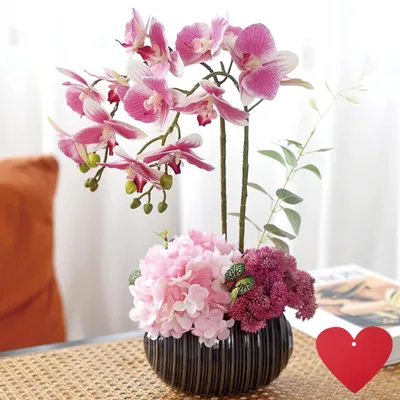 Kunstorchidee mit Keramiktopf, Blush Pink, 40 cm