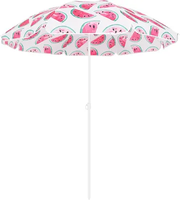 Image de Parasol de plage et de balcon 160 cm – Motif « Pastèque » – Protection solaire pour la plage et le jardin