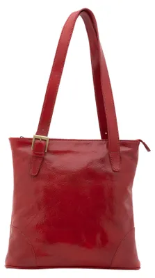 Produktbild von Damen Schultertasche aus echtem Leder, mit verstellbaren Tragegriffen, hergestellt in Italien
