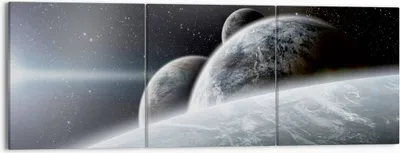 Produktbild von Bild auf Leinwand - Leinwandbild - Planeten Kosmos Sterne - 150x50cm - Wand Bild - Wanddeko - Leinwanddruck - Bilder - Kunstdruck - Wanddekoration - Leinwand bilder - Wandkunst - CA150x50-2327