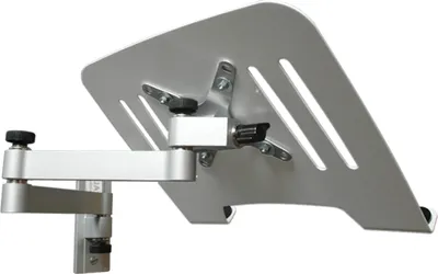 Produktbild von Universal Laptop Wandhalterung - Halterung silber mit Adapterplatte weiß - Notebook Tablet Adapterplatte Adapter Ablage - Modell: L52S-IP3WK